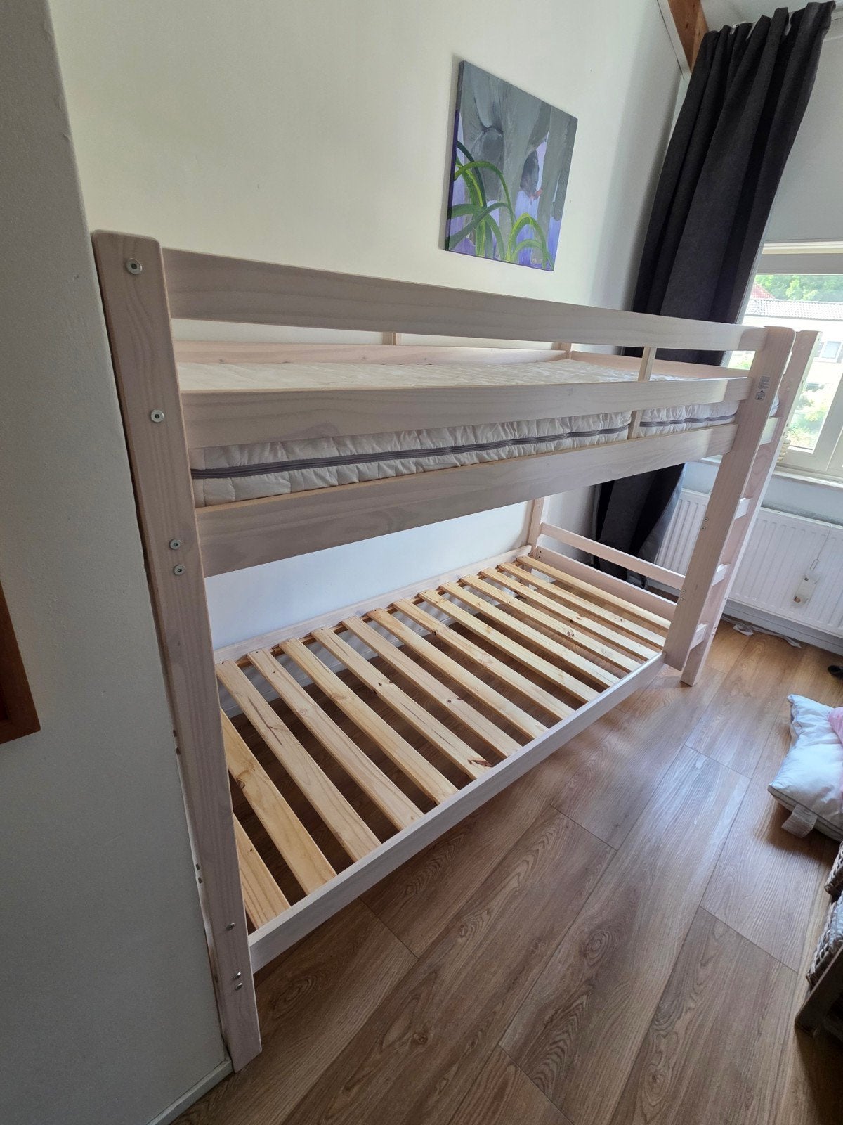 Stapelbed van hout, Ophalen, Eenpersoons, Minder dan 160 cm, 200 cm