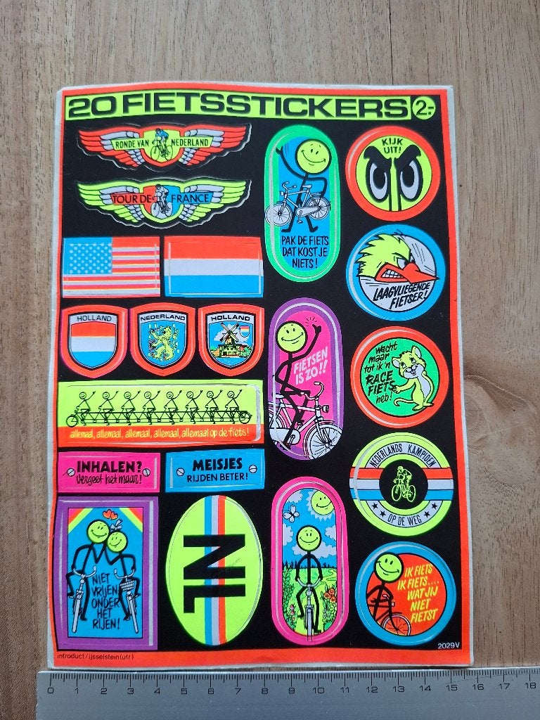 Stickervel fietsstickers, Verzamelen, Ophalen of Verzenden, Zo goed als nieuw, Overige typen