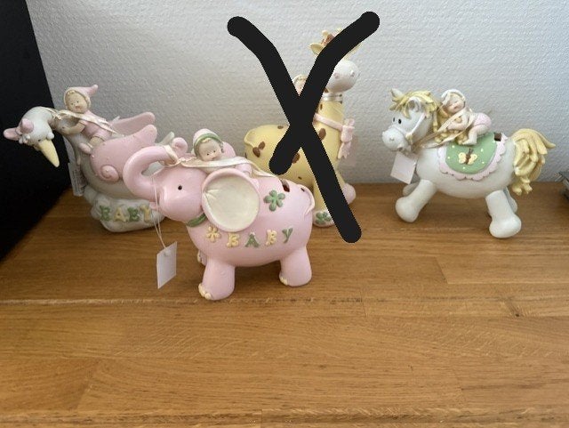 spaarpot baby dieren figuur roze met sleutel in doos, Ophalen of Verzenden, Nieuw