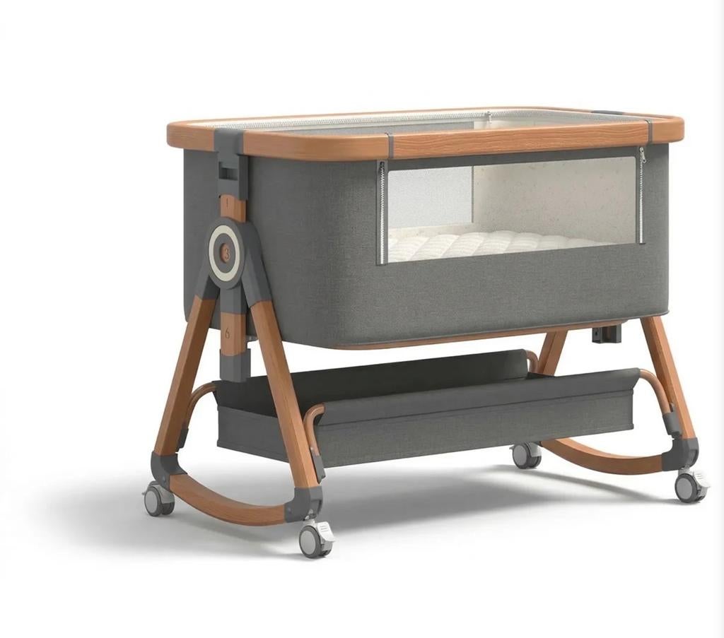 Ongebruikte en Nieuwe Luxe Grijze Baby Wieg, Kinderen en Baby's, Babywiegjes en Ledikanten, Ophalen of Verzenden, Nieuw, Wieg
