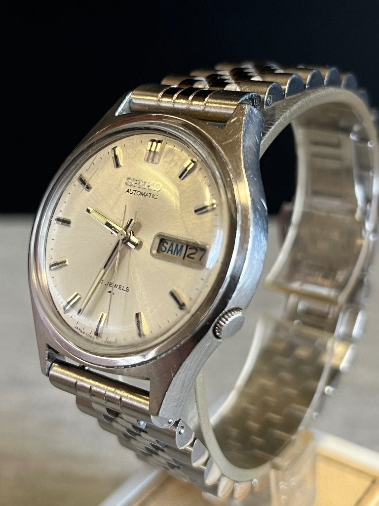 Seiko Automatic 17 Jewels 7009-8028 Staal, Gebruikt, Staal, Polshorloge, Ophalen of Verzenden