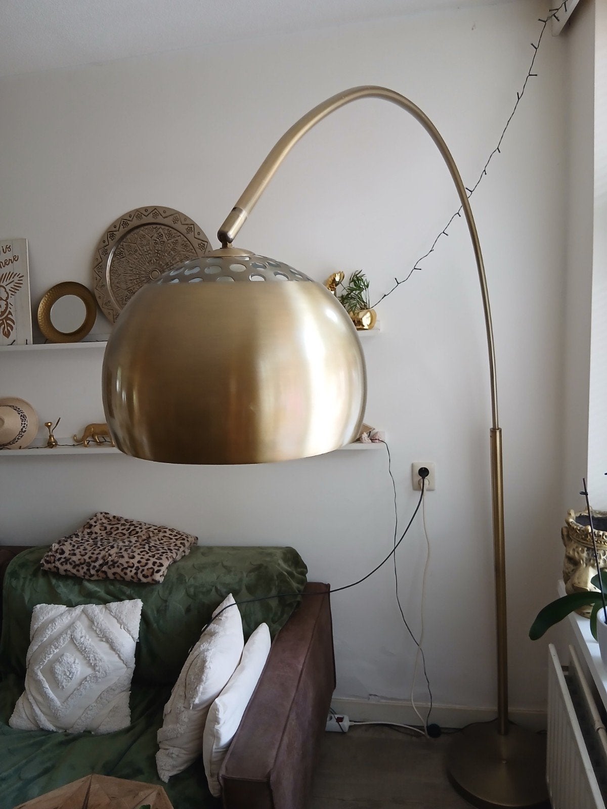 Mooie messing Booglamp, Huis en Inrichting, Ophalen
