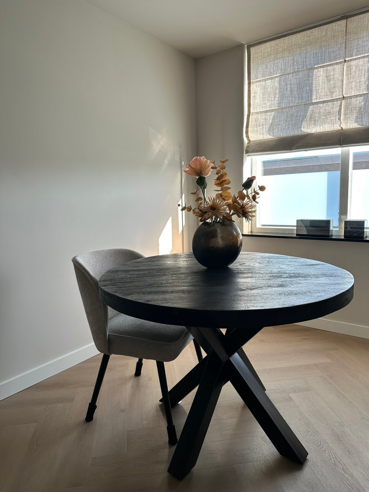 Mango houten eettafel 110cm, Huis en Inrichting, Ophalen, Zo goed als nieuw, Rond, 100 tot 150 cm