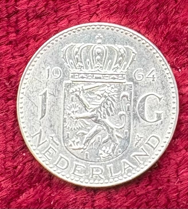 1 Gulden Juliana 1964 Zilveren Munt, 1 gulden, Koningin Juliana, Zilver, Ophalen of Verzenden