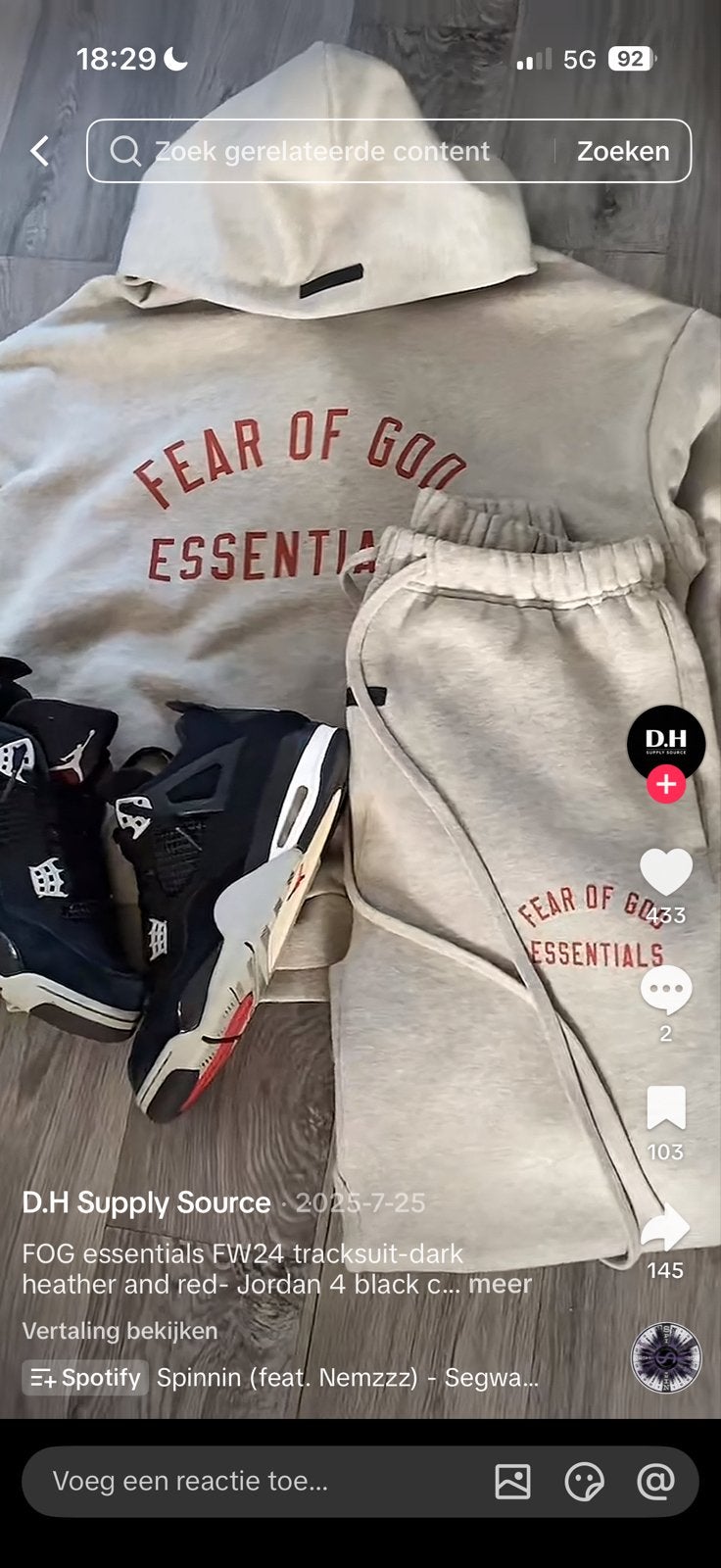 Fear of God Essentials Trainingspak unisex, Kleding | Heren, Ophalen of Verzenden, Nieuw