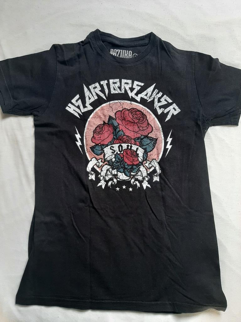 Zwart t-shirt met opdruk van Azuka maat S, Zwart, Ophalen of Verzenden, Korte mouw, Maat 36 (S)