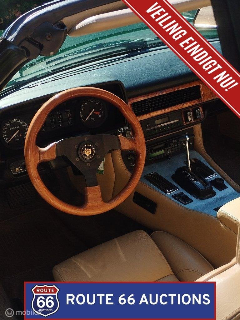 Jaguar XJS V12 Cabriolet | 1989 | Route 66 Auctions, Auto's, Overige carrosserieën, Zwart, Bedrijf, Handgeschakeld