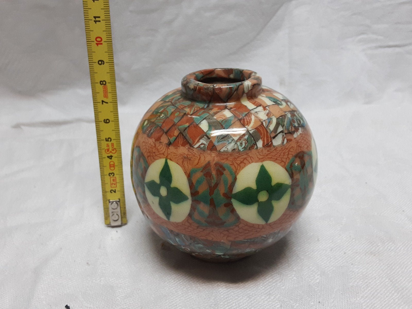Vintage Japanse Satsuma vaasje, handgeschilderd, Ophalen of Verzenden