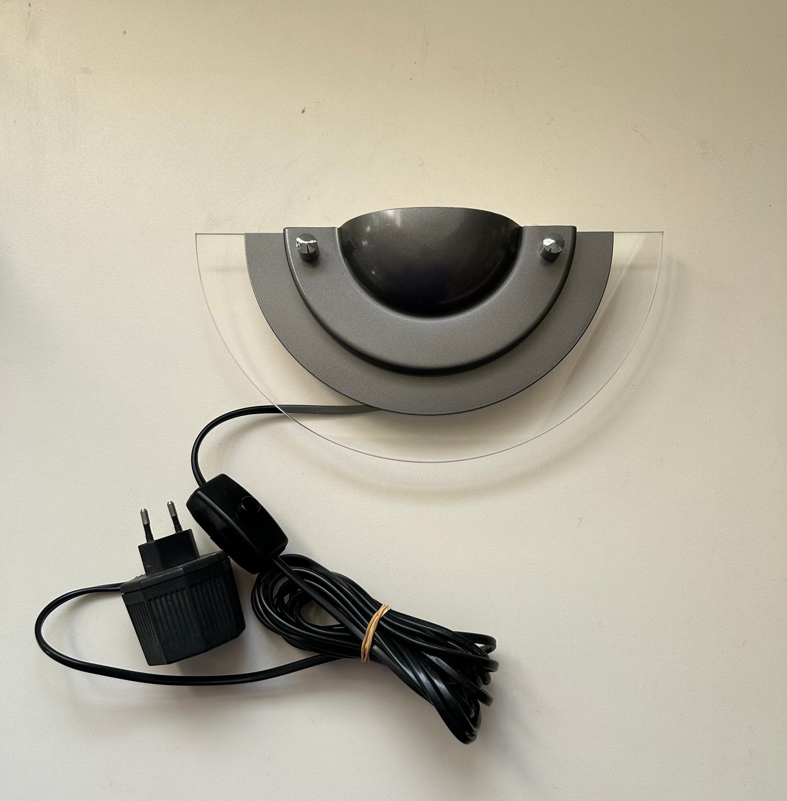 Vintage Dijkstra uplight wandlamp, Gebruikt, Up-/downlighter, Grijs, Ophalen of Verzenden