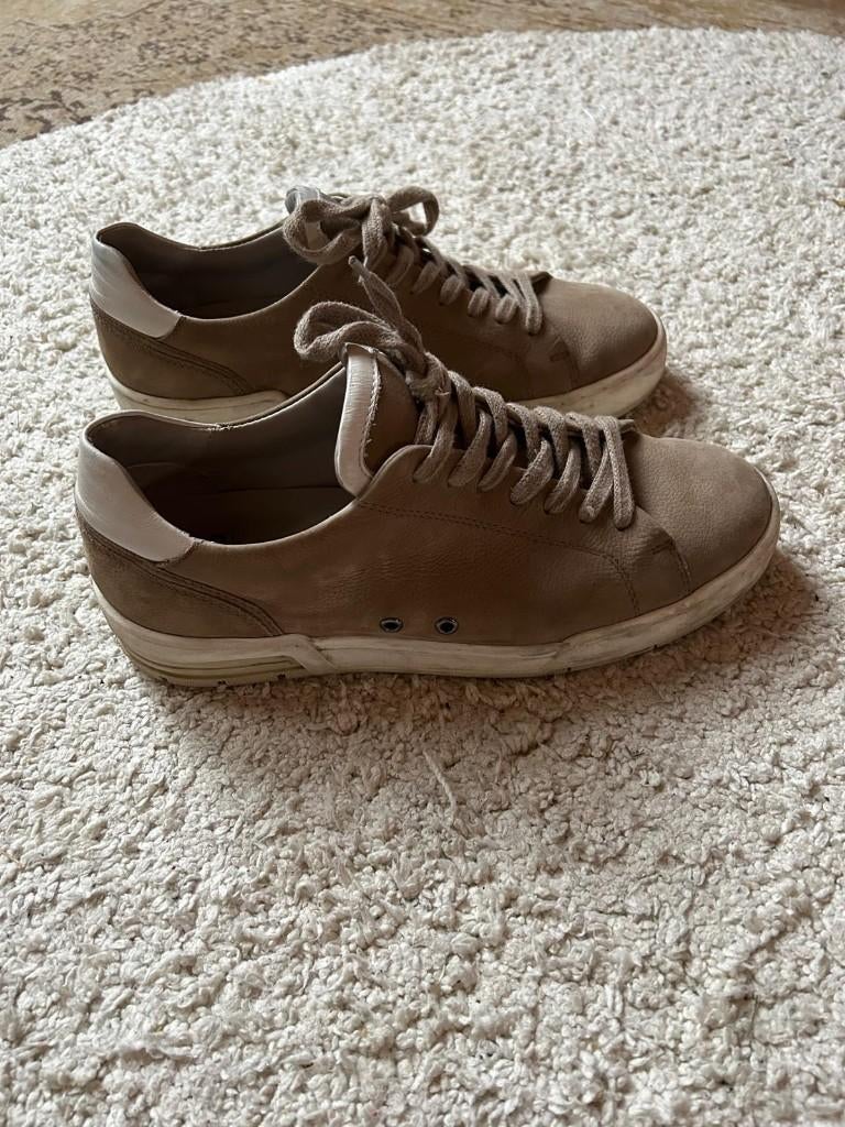 Sub55 Schuurman Grijze Leren Sneakers maat 42, Sub55, Overige kleuren, Ophalen of Verzenden, Sneakers of Gympen