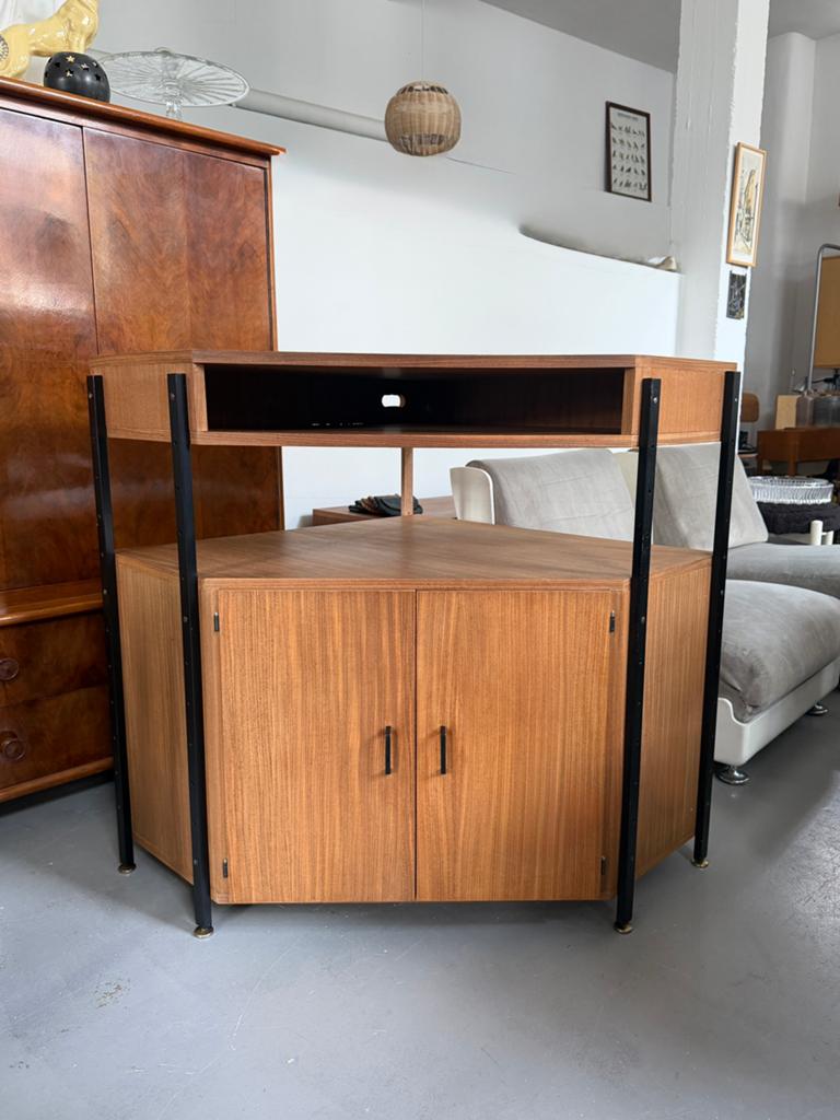 Midcentury Simpla-lux hoekkast, vintage tv-kast, Ophalen, Gebruikt, 100 tot 150 cm, Simpla-Lux