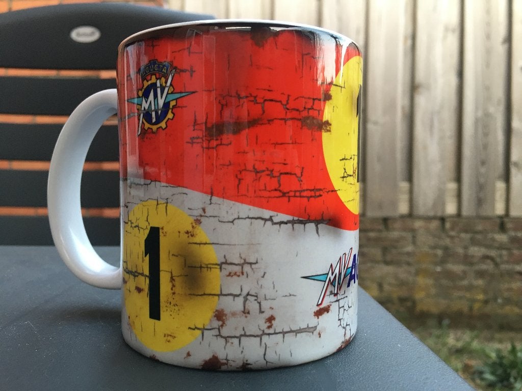 ✅ Giacomo Agostini MV Agusta mok Vintage olie Motorsport, Verzamelen, Ophalen of Verzenden, Nieuw, Motoren