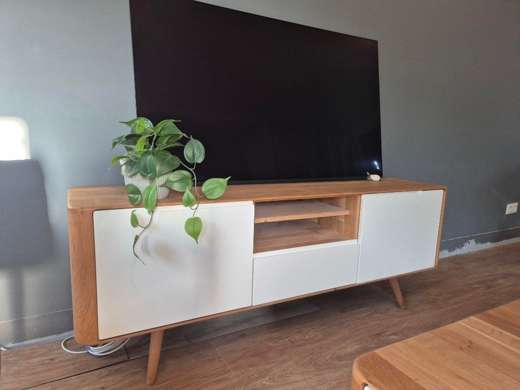 Tv-meubel/dressoir Goossens, Ophalen, Gebruikt, 150 tot 200 cm, Eikenhout