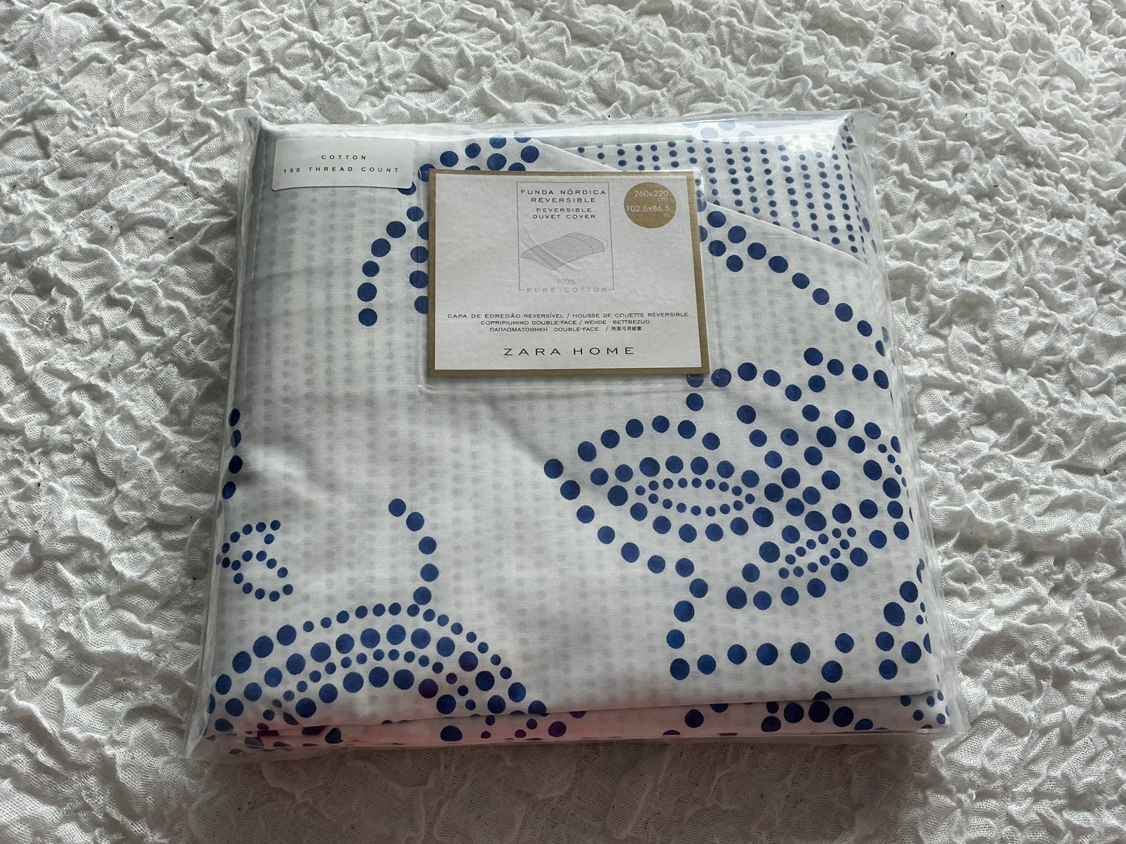 Zara Home Dekbedovertrek 260x220 cm - Nieuw, Wit, Dekbedovertrek, Ophalen of Verzenden, Nieuw