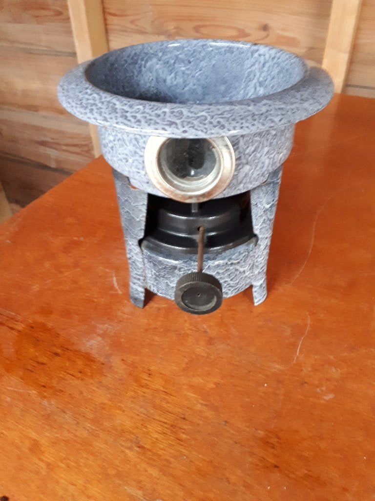 grijs gewolkt petroleumstel, Ophalen of Verzenden