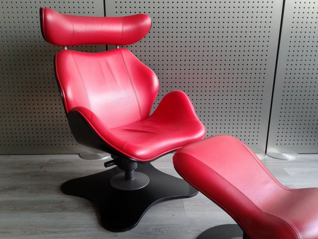 Variér (Stokke) Tok (Rood Leder), Prachtig!, Huis en Inrichting, Hout, Ophalen of Verzenden, Zo goed als nieuw, Variér