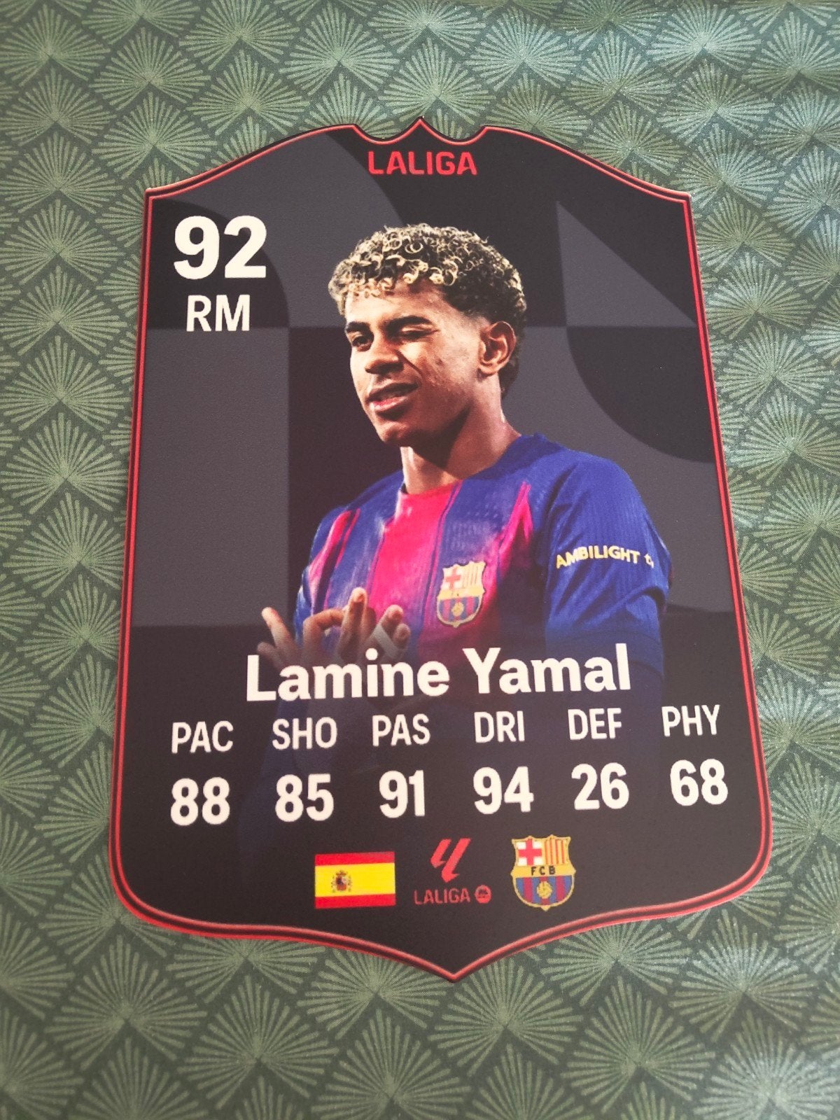 Voetbalkaartje (37cmx25cm) - Lamine Yamal, Hobby en Vrije tijd, Stickers en Plaatjes, Ophalen, Zo goed als nieuw, Plaatje