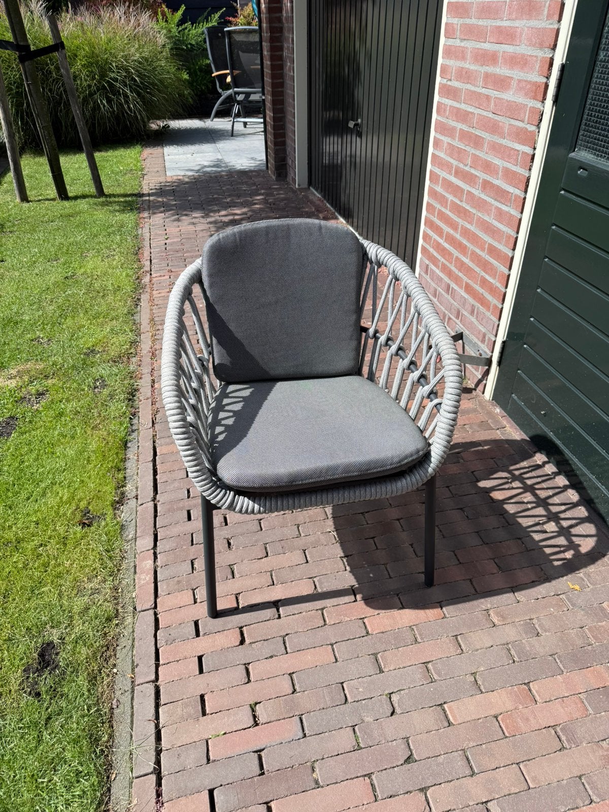Lichtgrijze Bellagio tuinstoelen 6 stuks incl. kussens, Ophalen, Zo goed als nieuw
