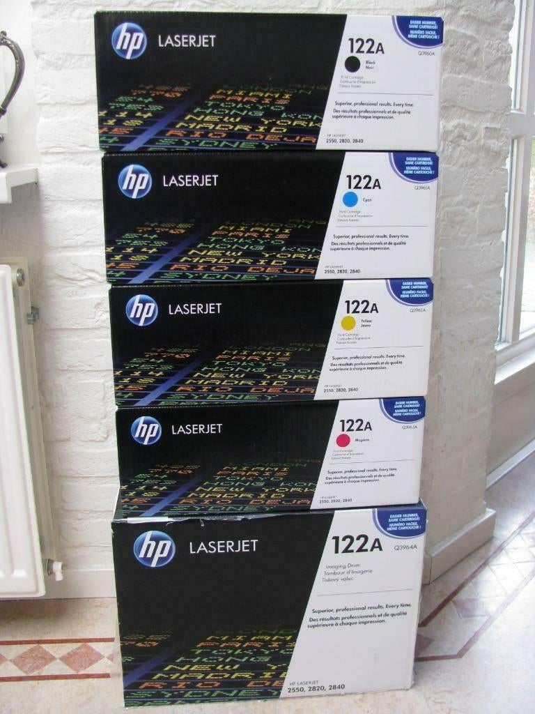 4 x HP toners - drum (HP122A) voor de HP 2550-2820-2840, Computers en Software, Printerbenodigdheden, Nieuw, Toner, Ophalen of Verzenden