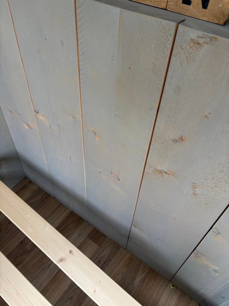 Gratis: Steigerhouten kinderbed - Grijs 190x90, Ophalen, Gebruikt, 90 cm, Eenpersoons