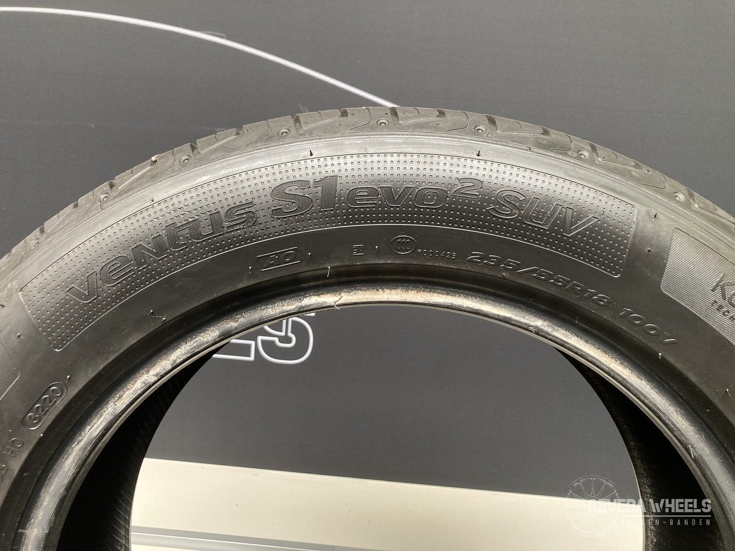 4x 235/55/18 100V AO Hankook Ventus S1 Evo2 zomer banden, 18 inch, Gebruikt, -, -