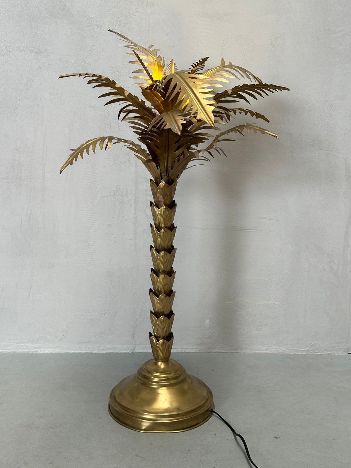 Messing palmboom lamp, Ophalen of Verzenden, X, Minder dan 50 cm, X