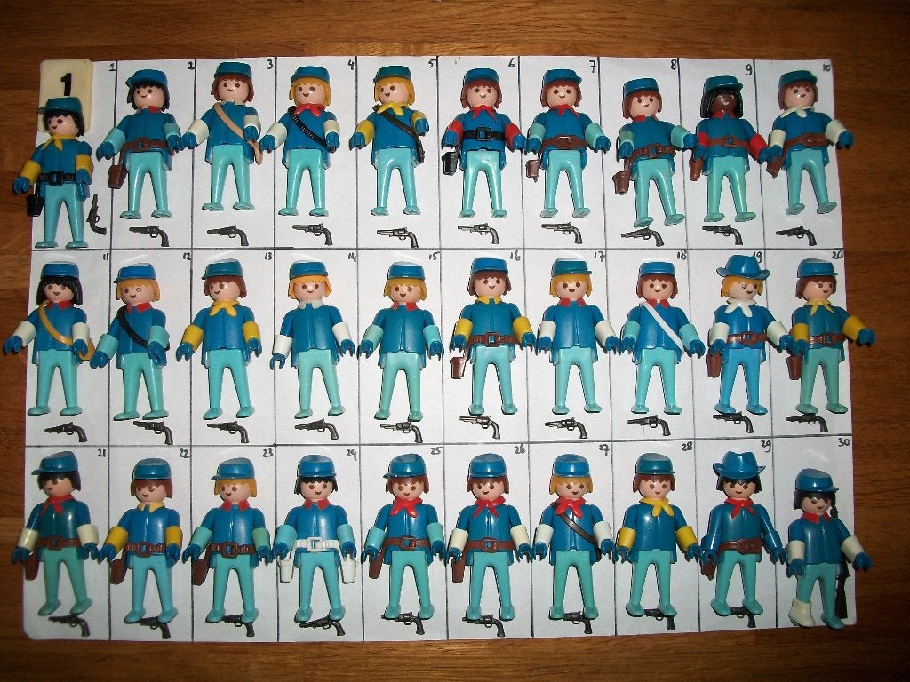 soldaten en paarden uit de jaren 70 / vintage, Ophalen, Gebruikt, Complete set, Figuren