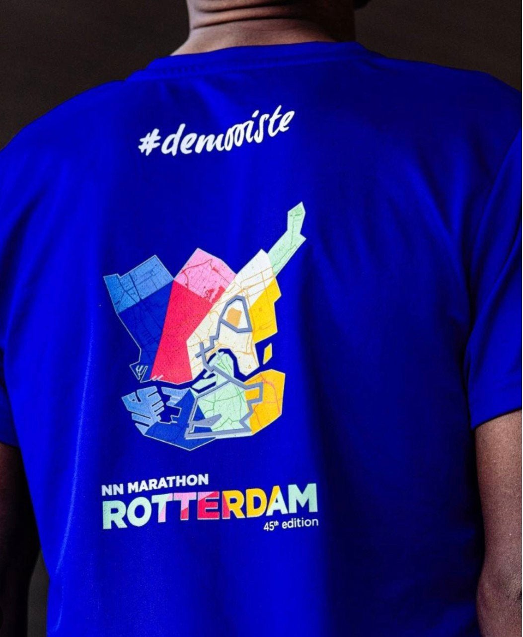 Rotterdam marathonshirt 2026 maat L, Ophalen of Verzenden, Zo goed als nieuw, Blauw