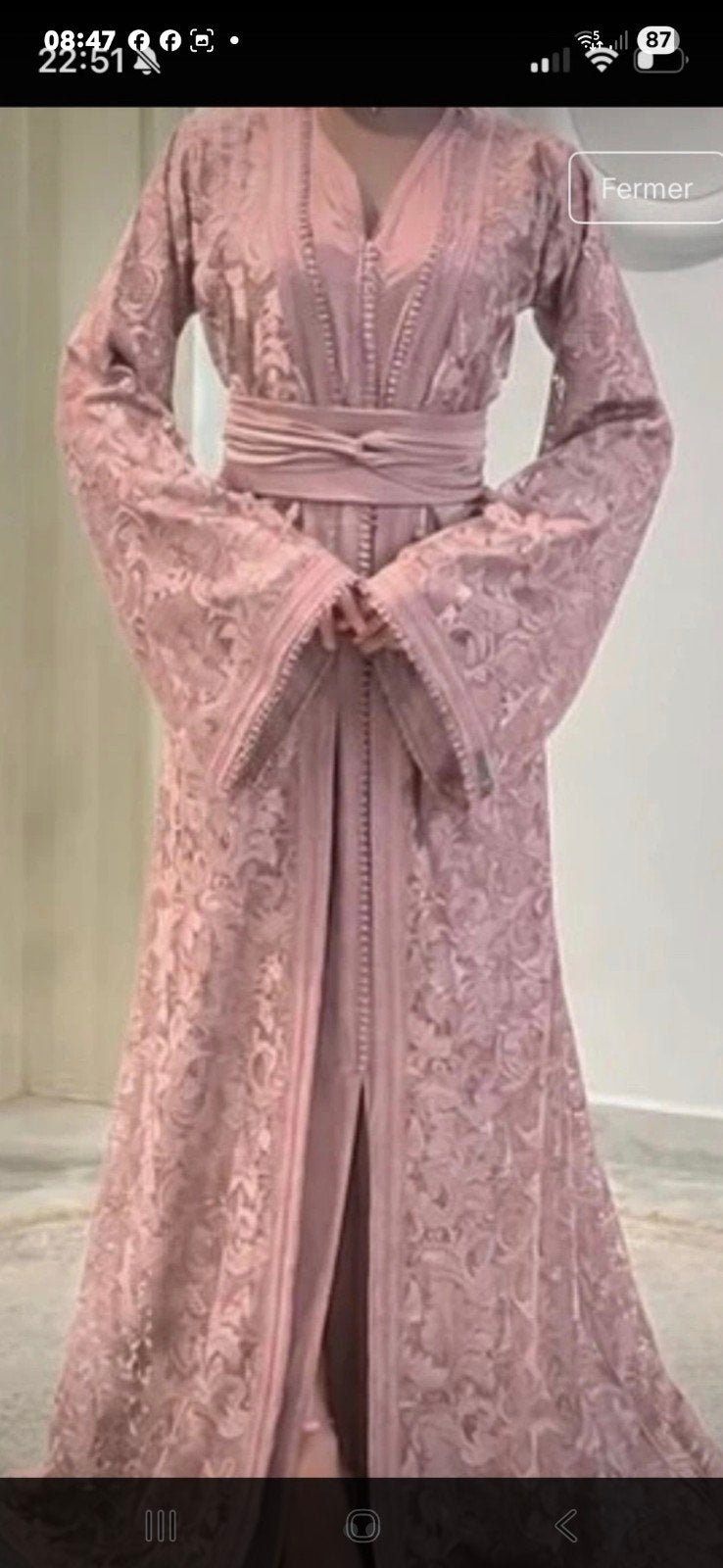 Elegante Takchita van mooie kant stof, Ophalen of Verzenden, Nieuw, Maat 38/40 (M), Roze