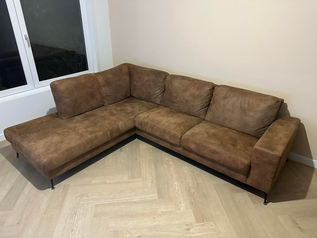 Mooie Paularo Hoekbank Caramel van Pronto Wonen, Ophalen, Gebruikt, Stof