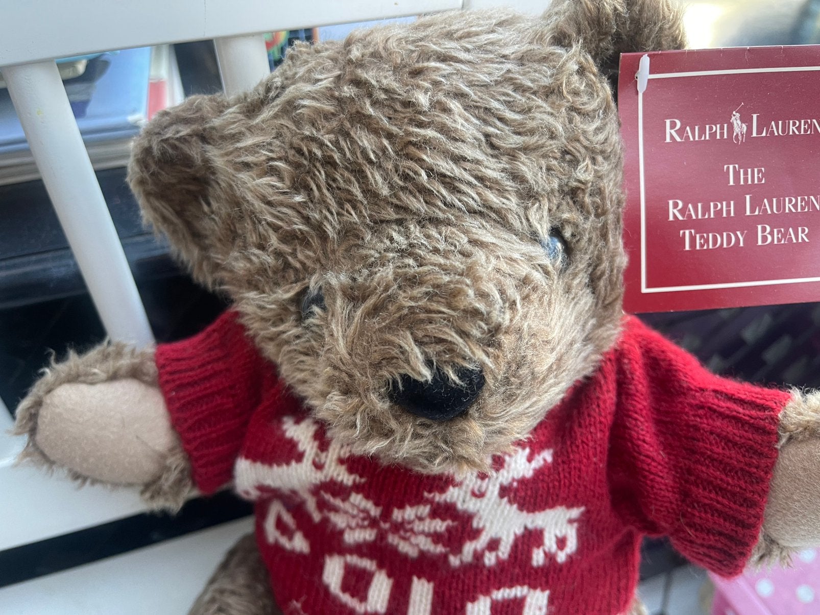Ralph Lauren Polo Teddybeer met Rode Trui - 1998, Ophalen of Verzenden, Zo goed als nieuw, Stoffen beer, Overige merken