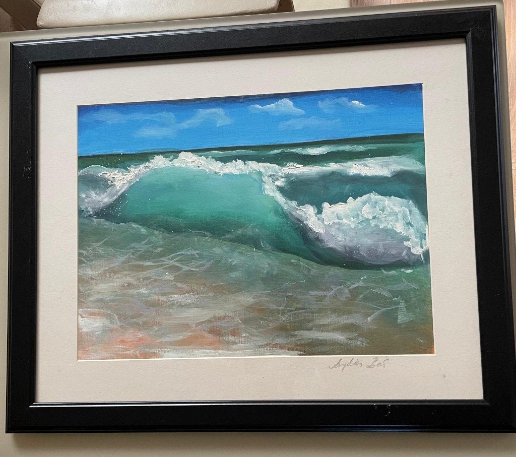 Sea wave 2, Landschap, Achter glas, Ophalen of Verzenden, Olieverf