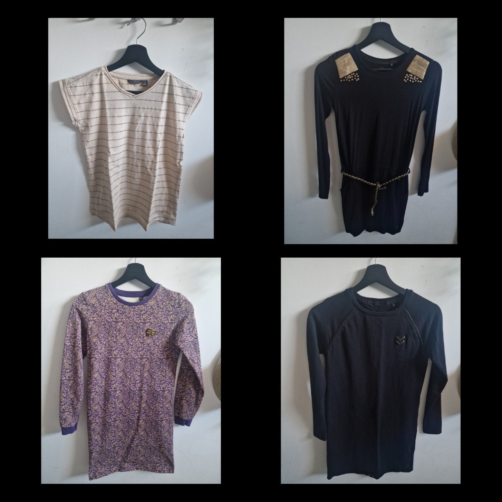 3 jurken (Levv, Quapi), 1 shirt Levv. Maat 146/152, Ophalen, Gebruikt, Meisje, Jurk of Rok