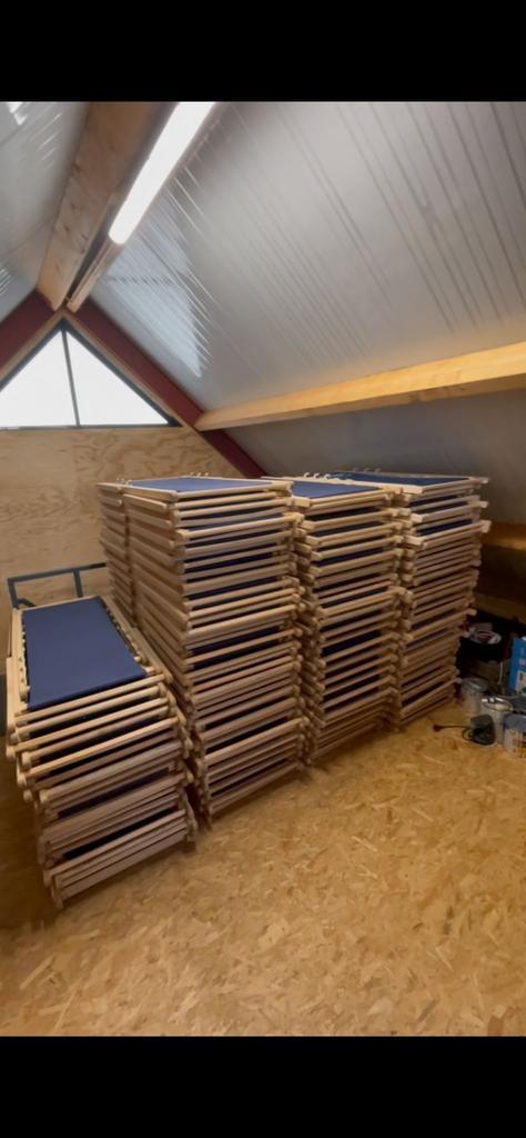 Partij Strandstoellen Verstelbaar Marineblauw 115stuks, Ophalen, Zo goed als nieuw, Hout, Verstelbaar