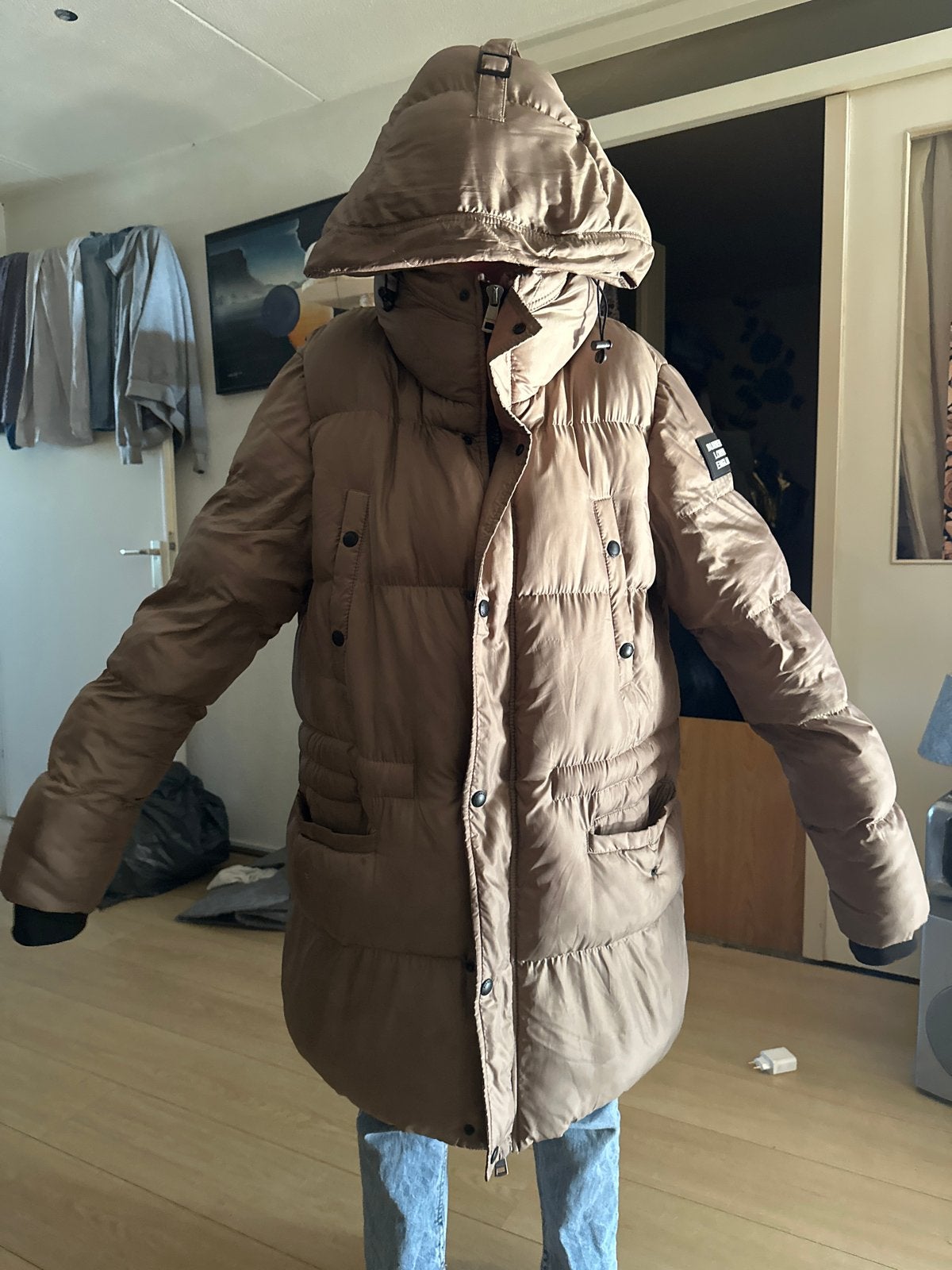 Burberry London England Winterjas - Beige/Bruin, Ophalen of Verzenden, Gedragen, Maat 42/44 (L), Beige