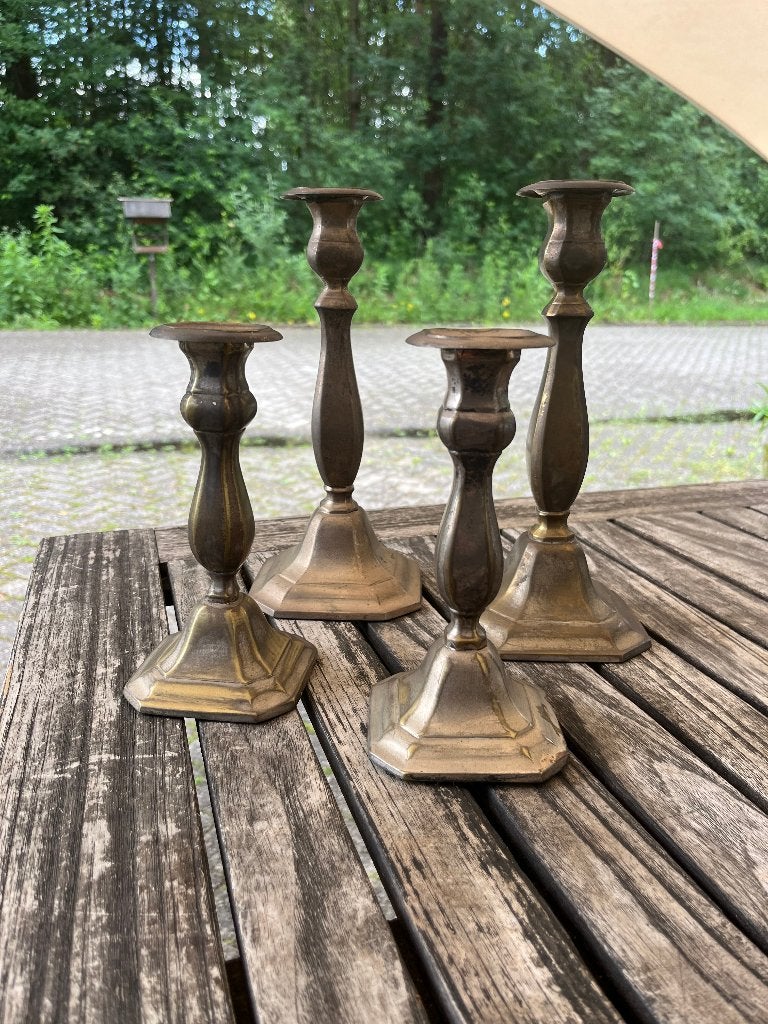Messing kandelaar | 4 stuks, Antiek en Kunst, Ophalen of Verzenden, Overige materialen