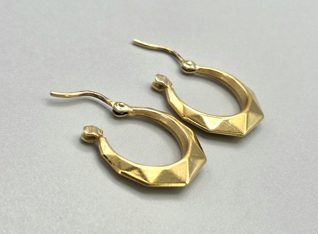 Vintage gouden creolen. 2026/607, Hangers, ., Ophalen of Verzenden, Zo goed als nieuw