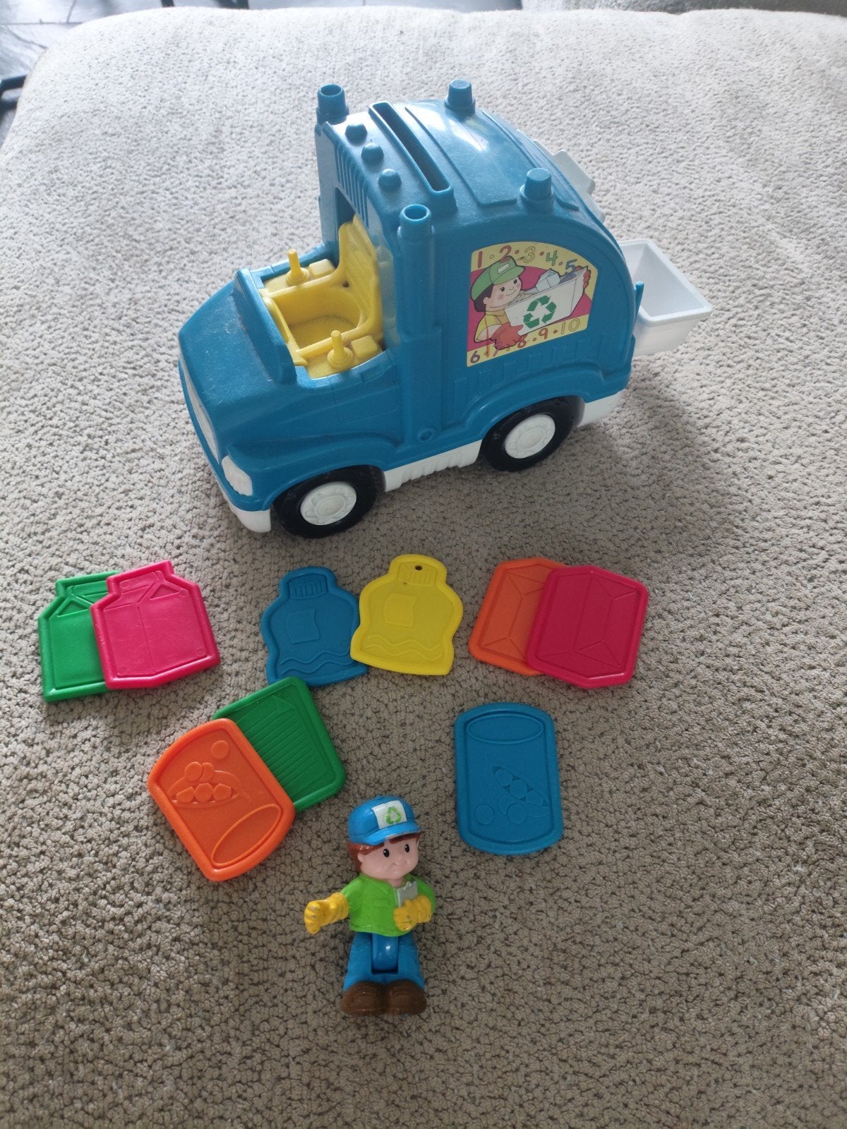 Fisher-Price Little People Vuilniswagen met figuur en vormen, Ophalen of Verzenden