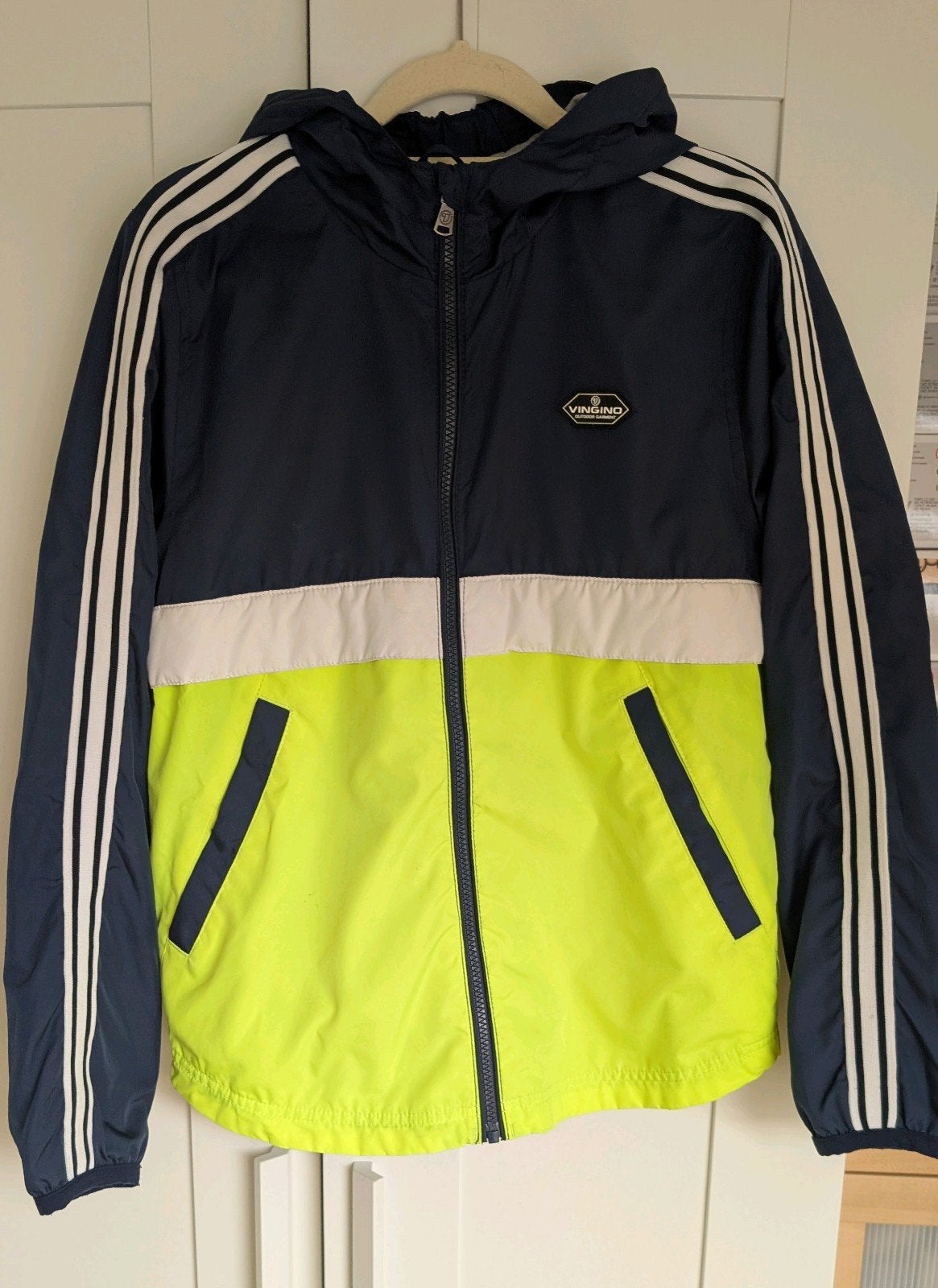 Vingino zomerjas Maat 164 - Blauw/Neon Geel, Ophalen of Verzenden, Zo goed als nieuw, Vingino, Jongen