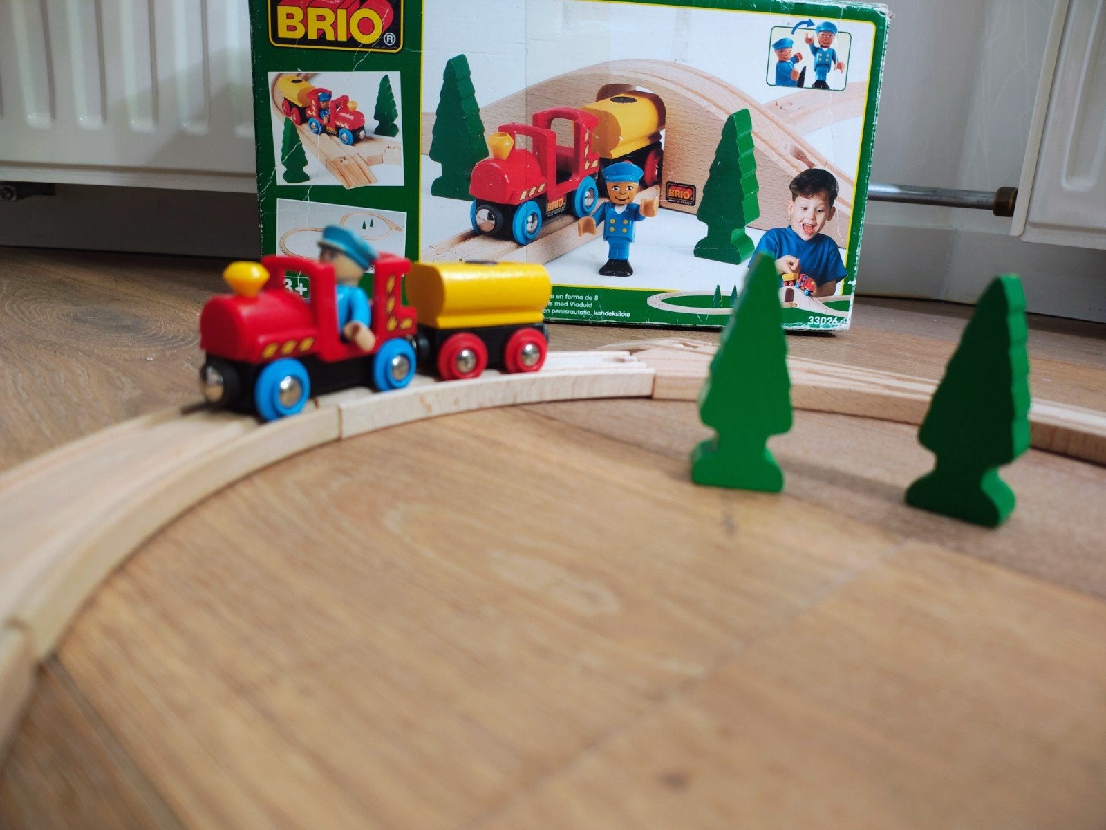 Brio houten trein starterset nagenoeg nieuwstaat., Ophalen of Verzenden, Zo goed als nieuw, Duw- of Trekspeelgoed