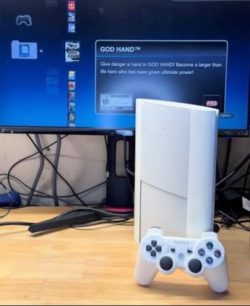 Playstation 3 Ps3 superslim wit witte edition, Ophalen, Zo goed als nieuw, 12 GB, Met 1 controller