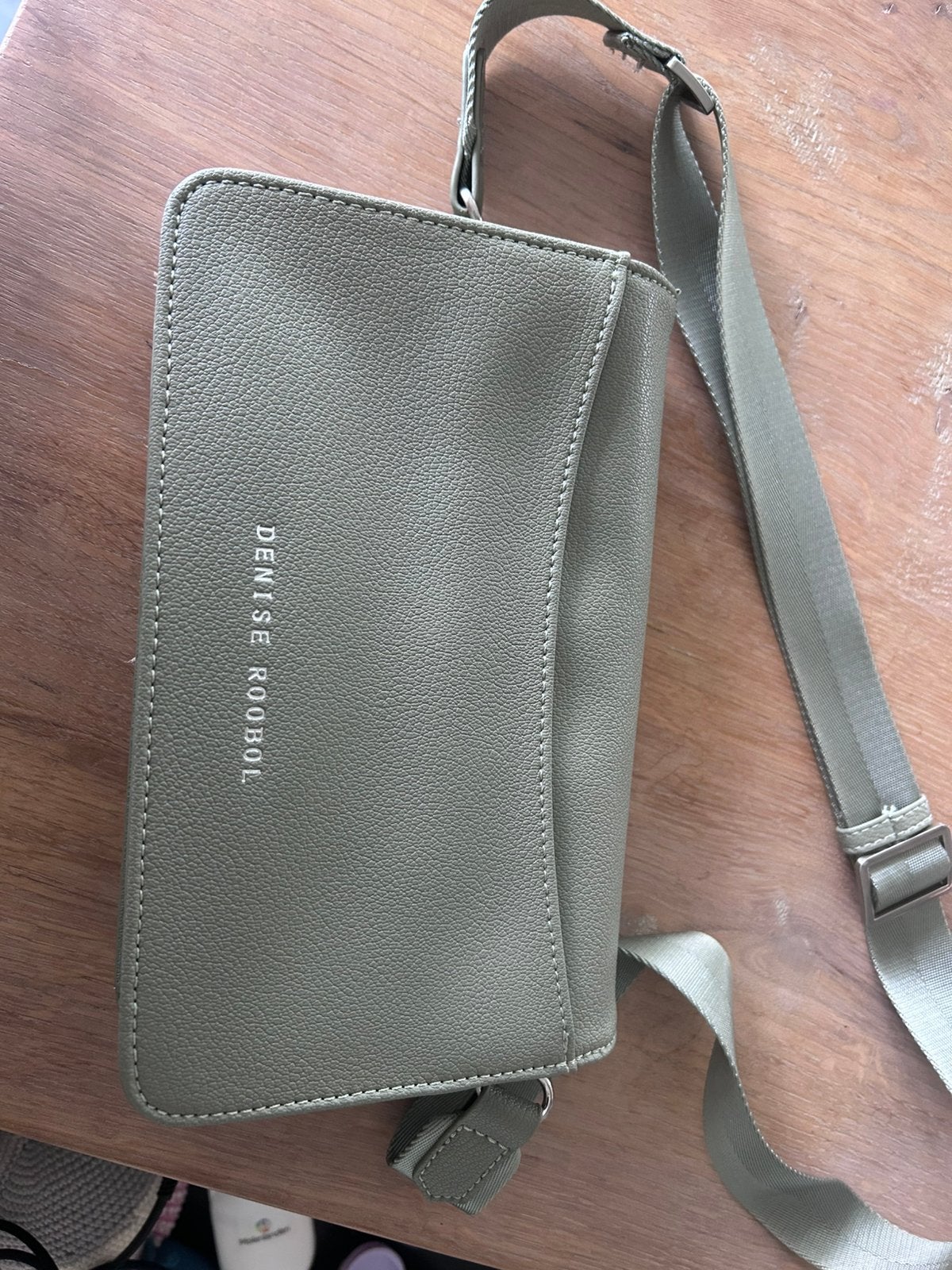 Nieuw Denise Roobol taupe groen handtas tasje schoudertasje, Sieraden, Tassen en Uiterlijk, Ophalen of Verzenden, Nieuw, Groen