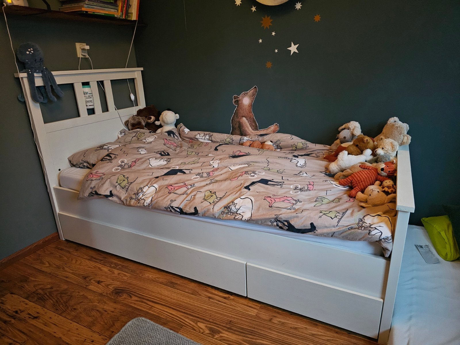 Eenpersoonsbed met opberglades, Ophalen, Gebruikt, 90 cm, Eenpersoons
