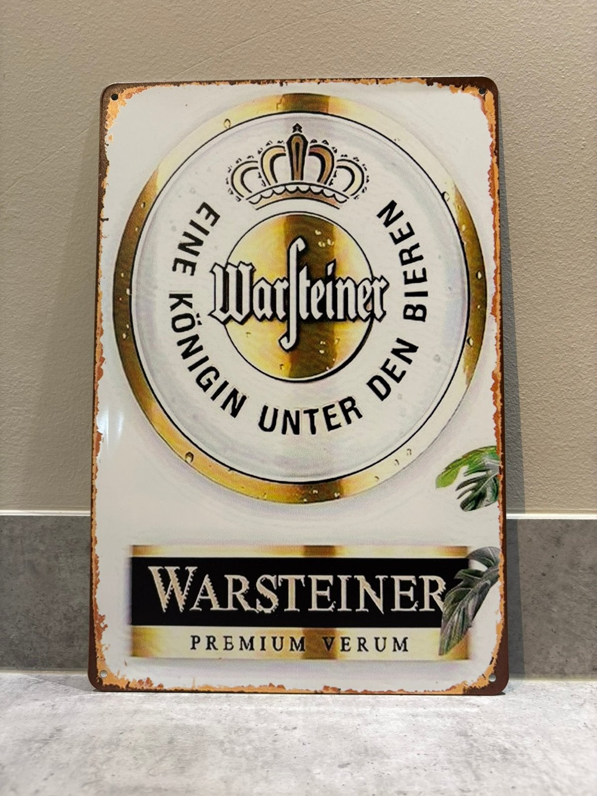 Mancave Bar Café Wanddecoratie metalen bordje Warsteiner, Ophalen of Verzenden, Zo goed als nieuw, Reclamebord, Plaat of Schild