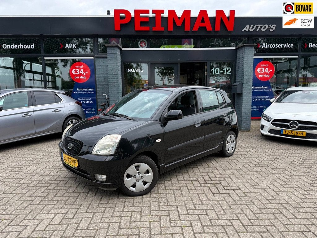 Kia Picanto 1.0 Festival | Airco | Elektrische ramen |, Voorwielaandrijving, 4 cilinders, 400 kg, Zwart
