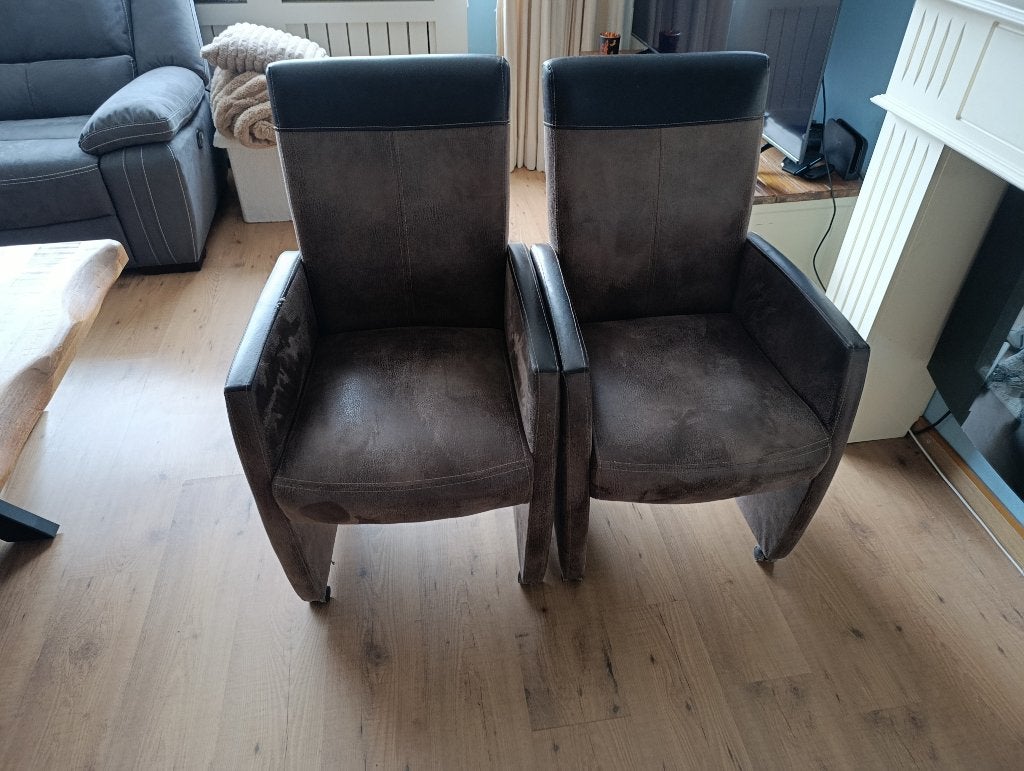 eettafel stoelen, Ophalen, Gebruikt, Bruin, Vier