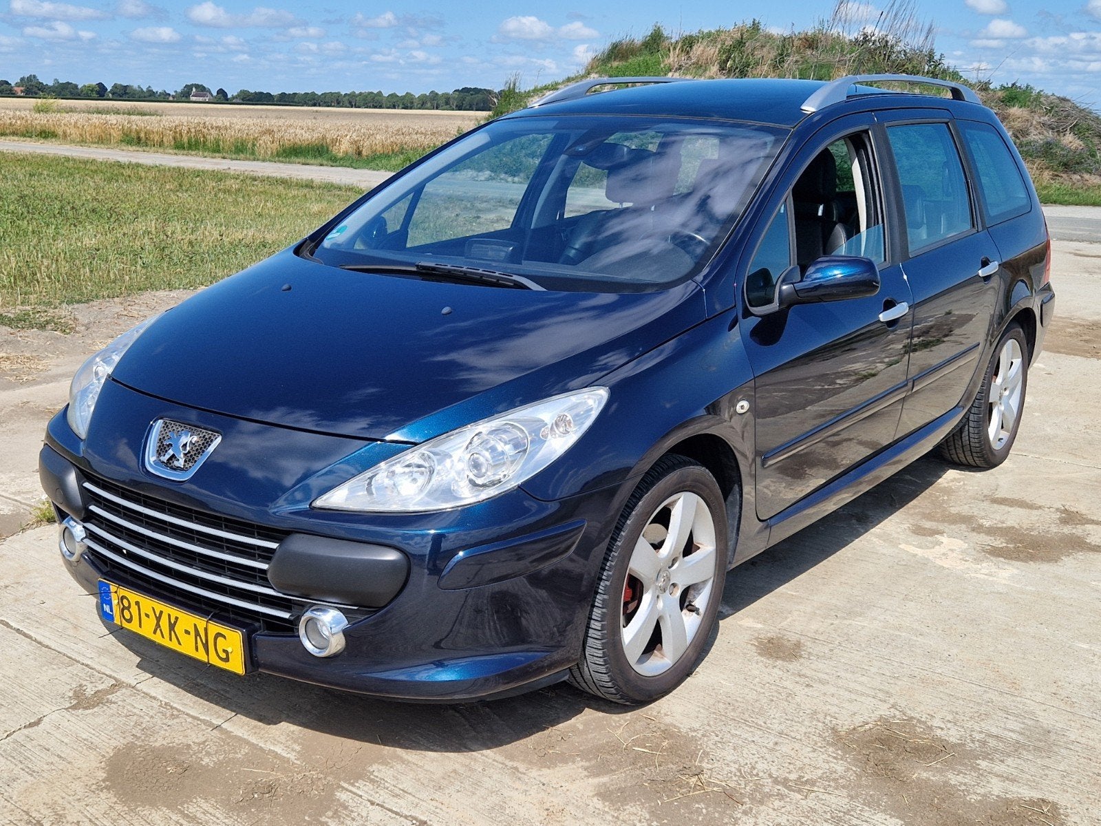 Peugeot 307 2.0 16V SW 2007 Blauw, Auto's, 730 kg, Zwart, 4 cilinders, 7 stoelen