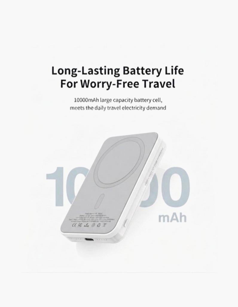 ​Draadloze Magnetische Powerbank (10.000 mAh) – Snel & Stijl, Valkenswaard, Rayak, Verzenden, Nieuw