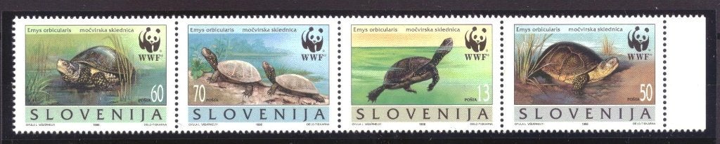 Slovenië 131 t/m 134 Postfris WWF WNF! (1996), Postzegels en Munten, Ophalen of Verzenden, Postfris, Dier of Natuur