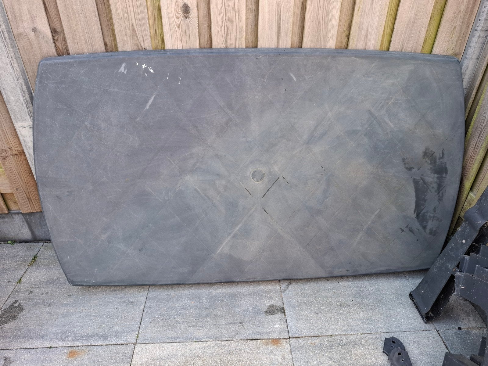 Gedemonteerde tuintafel 180x100 cm, Ophalen, Gebruikt, Rechthoekig, Kunststof